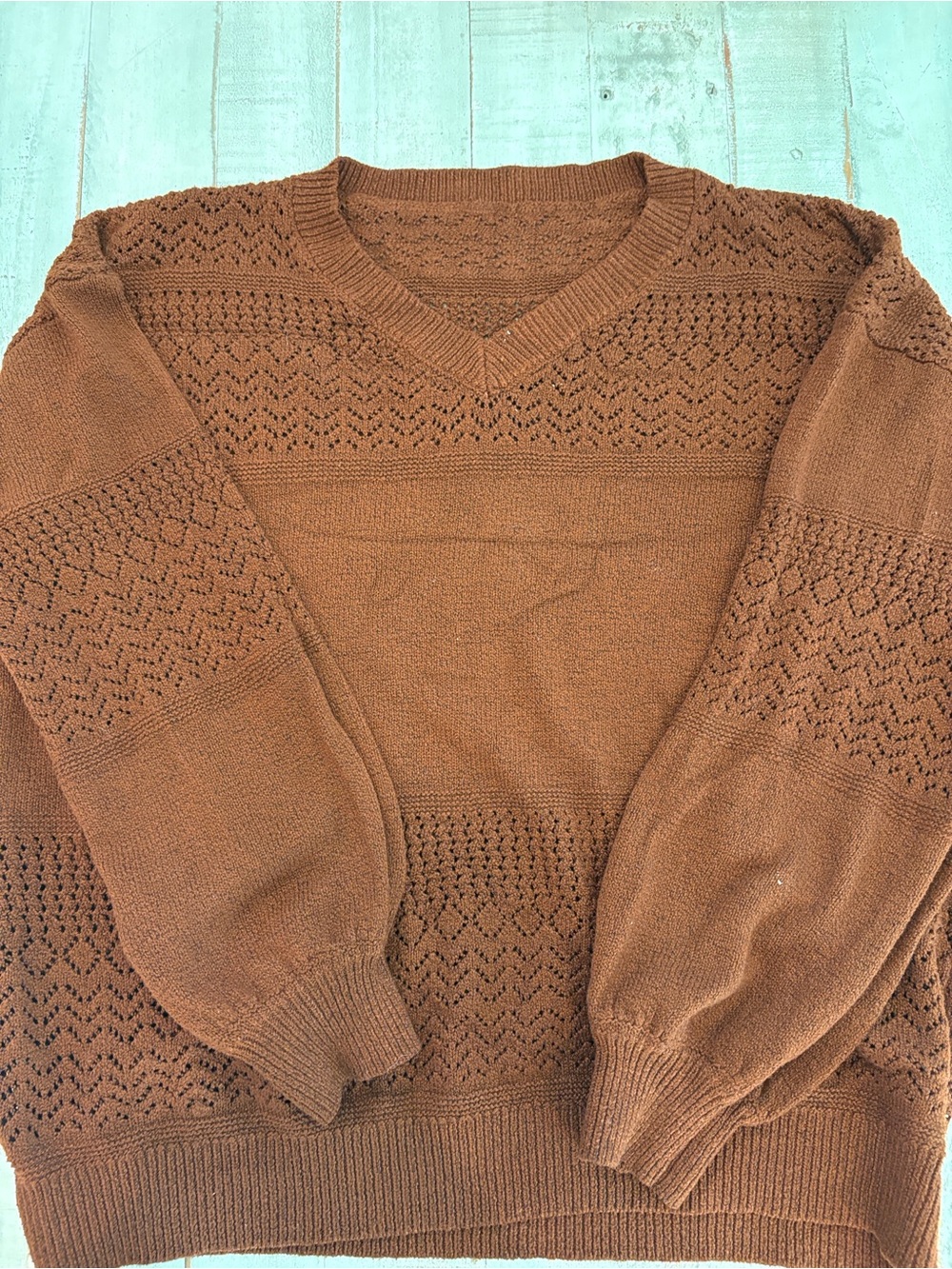 Fall Rust V-Neck Sweater